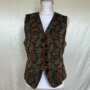 Talbot’s Paisley Vest Vintage Trendy Women’s Size 10 Medium